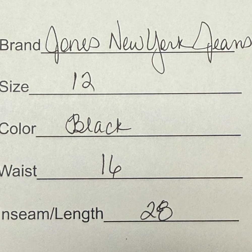 Jones New York Black Slim Fit Stretch Jeans Sz 12 Short Classic Fall Style - Picture 8 of 8